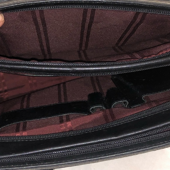 Tumi vintage striped nylon and leather shoulder tote bag - Picture 3 of 7